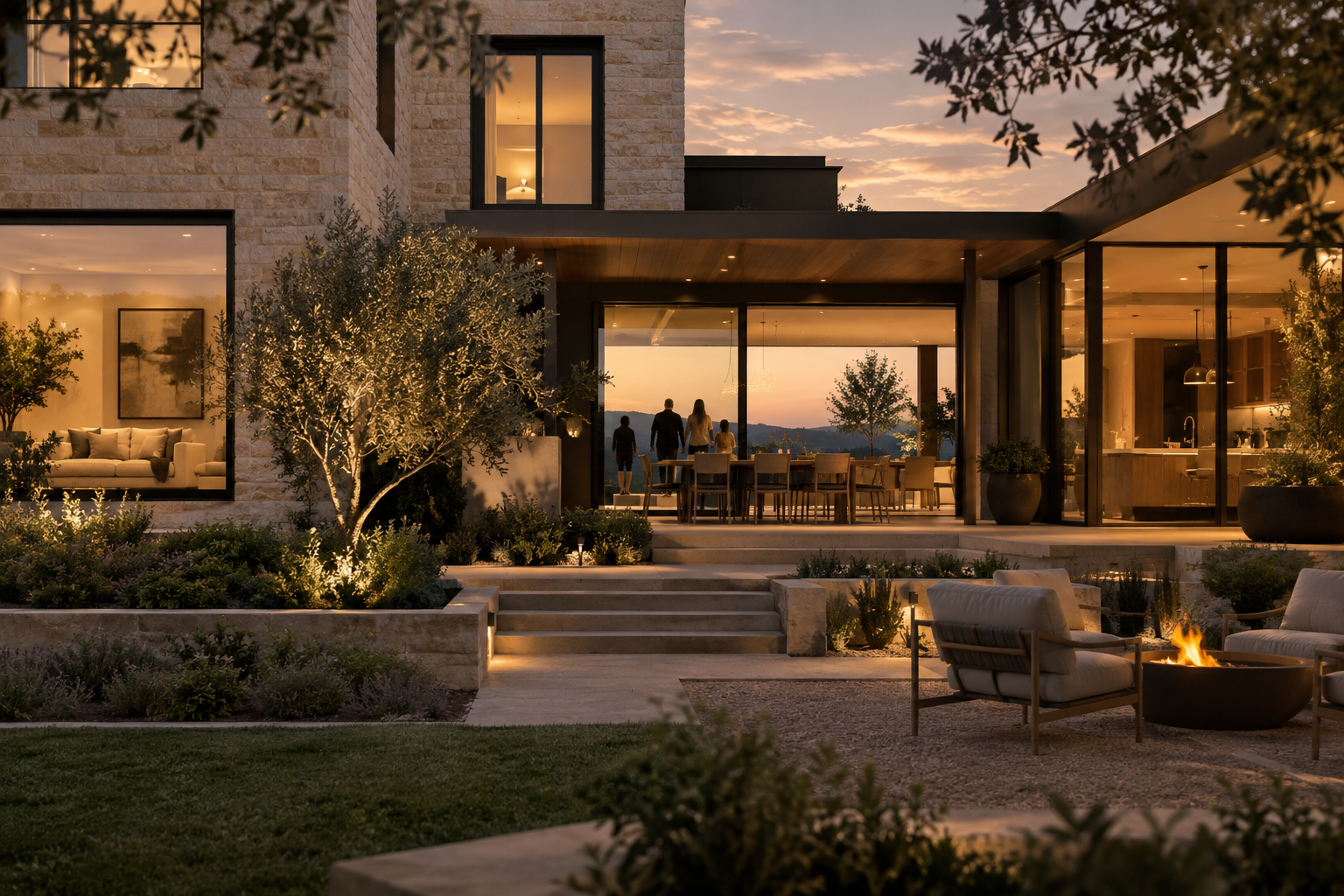 A contemporary residence designed with enduring materials